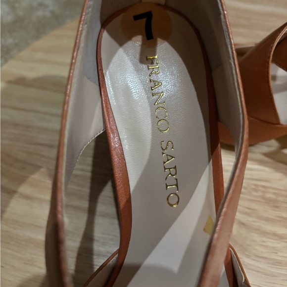 FRANCO SARTO Women's Brown Leather Tandy 2  Wedge Sandals Heels Size 7 - Picture 7 of 9